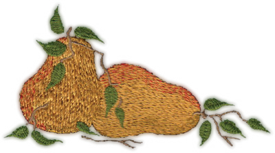 Embroidery Design: Two Pears 35.39" x 2.89"