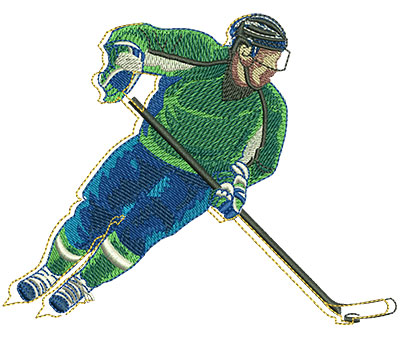 Embroidery Design: Funky Hockey Lg 4.87w X 3.84h