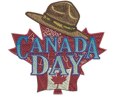 Embroidery Design: Canada Day With Hat Lg 5.25w X 5.07h