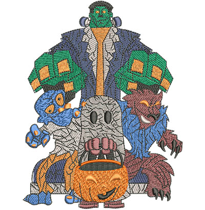 Embroidery Design: Monster Mash Lg 4.63w X 6.02h