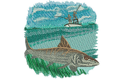 Embroidery Design: Bonefish Lg 4.74w X 5.01h