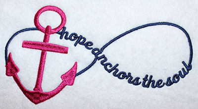 Embroidery Design: Hope Anchors Lg 8.22w X 4.28h