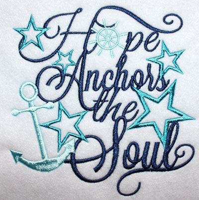 Embroidery Design: Hope Anchors Stars Lg 5.55w X 5.66h