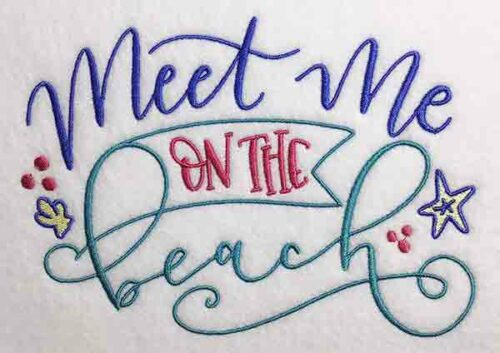 Embroidery Design: Meet Me On The Beach Lg 7.97w X 5.64h