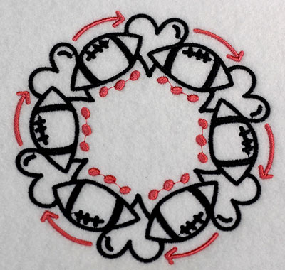 Embroidery Design: Monogram Football Lg 5.52w X 5.52h