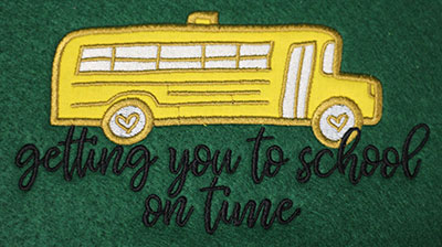 Embroidery Design: Getting You School Applique Lg 7.52w X 4.18h
