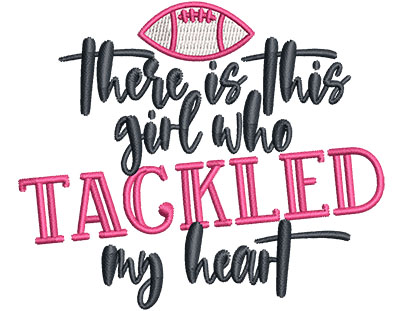 Embroidery Design: Girl Tackled Heart Sm 3.36w X 2.83h