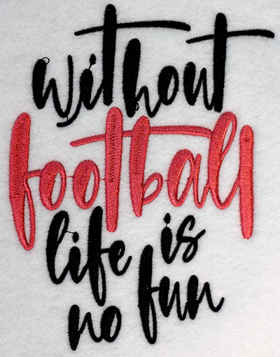 Embroidery Design: Without Football Lg5.34w x 6.43H