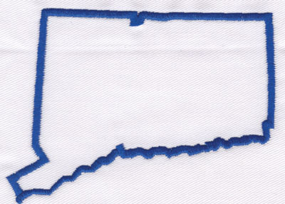 Embroidery Design: Connecticut Outline3.03" x 4.06"
