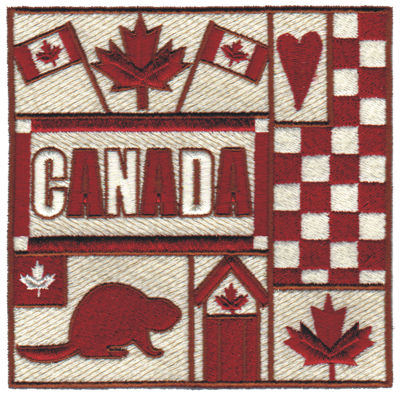 Embroidery Design: Canada Collage4.80" x 4.72"