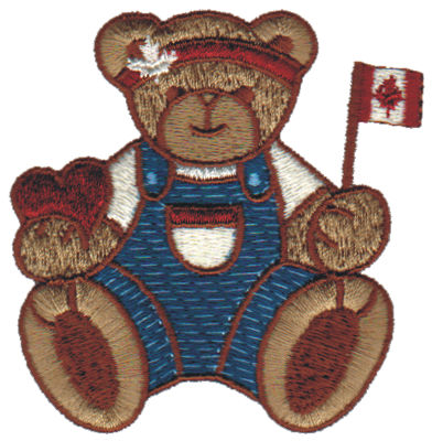 Embroidery Design: Canadian Teddy2.98" x 3.06"