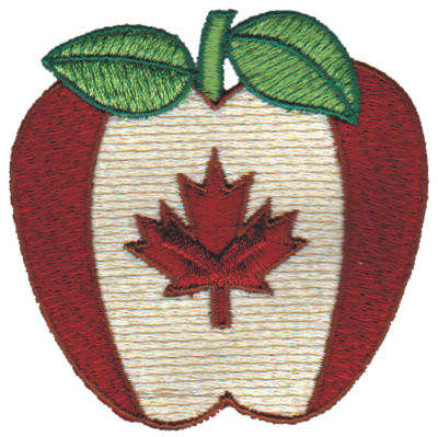 Embroidery Design: Canadian Apple3.03" x 3.00"