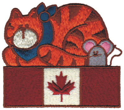 Embroidery Design: Canadian Cat & Mouse3.39" x 2.89"