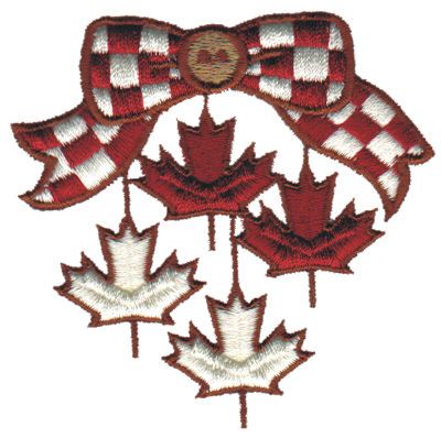 Embroidery Design: Canadian Bow w/Hanging Leaves3.16" x 3.12"