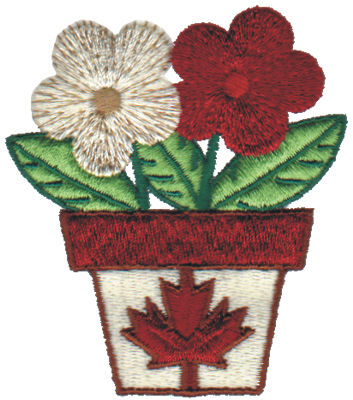 Embroidery Design: Canadian Flower Pot2.69" x 3.05"