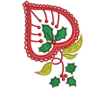 Embroidery Design: Christmas Paisley 2 2.26w X 3.27h