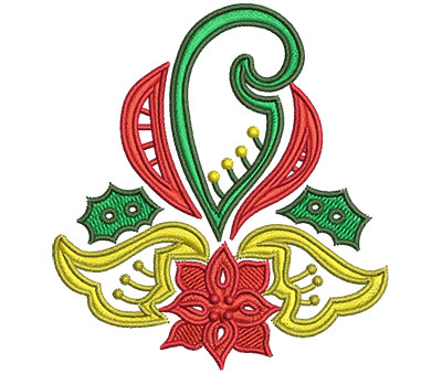 Embroidery Design: Christmas Paisley 5 2.99w X 3.27h