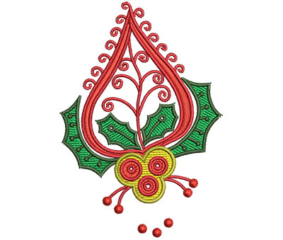 Embroidery Design: Christmas Paisley 7 2.26w X 3.27h