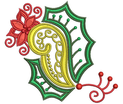 Embroidery Design: Christmas Paisley 10 3.27w X 2.95h