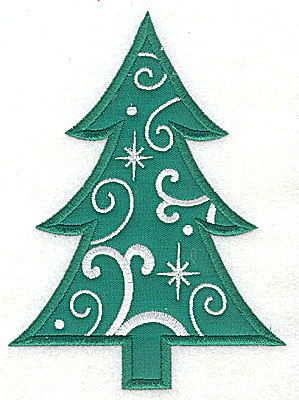 Embroidery Design: Christmas Tree applique 5.90w X 4.32h