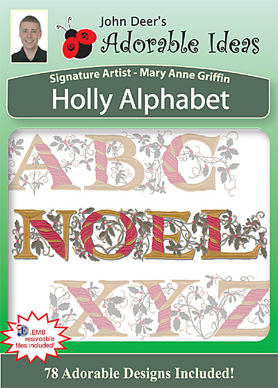 Embroidery Design: Holly Alphabet