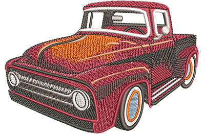 Embroidery Design: Old Truck Hot Rod Lg 4.48w X 3.09h