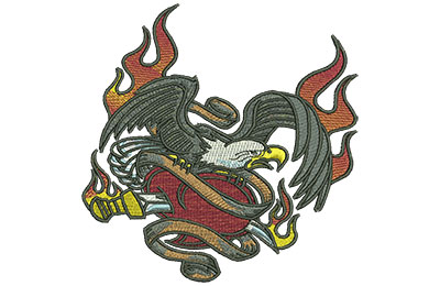 Embroidery Design: Eagle Tattoo Lg 4.50w X 4.53h