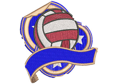 Embroidery Design: Volleyball Grunge Sticker Lg 4.01w X 3.99h