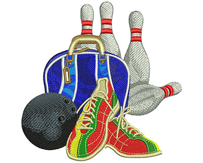 Embroidery Design: Bowling Set Up Lg 5.51w X 5.50h