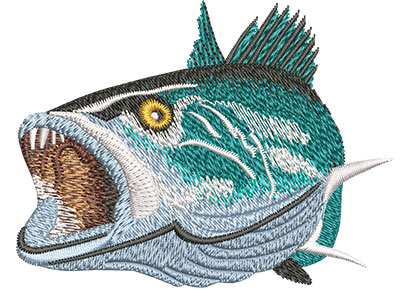 Embroidery Design: Speckled Trout Open Mouth Lg 4.00w X 3.04h