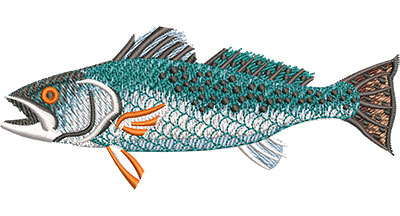 Embroidery Design: Speckled Trout Profile Lg 4.51w X 1.84h