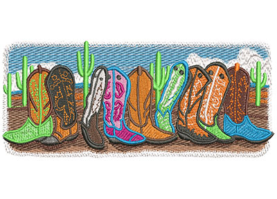 Embroidery Design: Boots Are Made For Walking Lg 5.99w X 2.41h