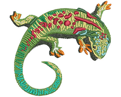 Embroidery Design: Lizard Curl Lg 3.50w X 3.28h