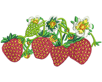 Embroidery Design: Strawberry Batch Lg 3.45w X 1.76h