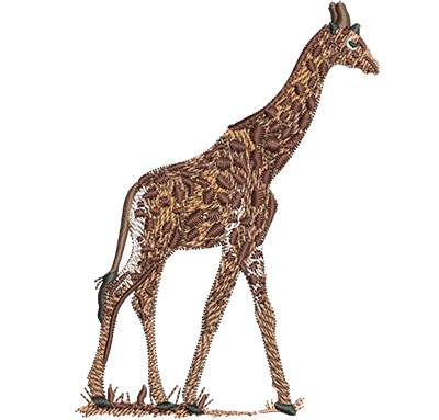 Embroidery Design: Giraffe Walking Lg 3.30w X 4.52h