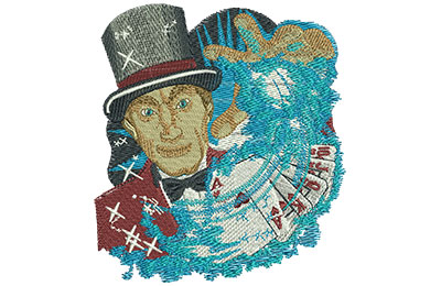 Embroidery Design: Vegas Magician Lg 3.92w X 4.35h