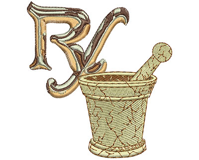 Embroidery Design: RX and Bowl Lg 3.29w X 3.55h