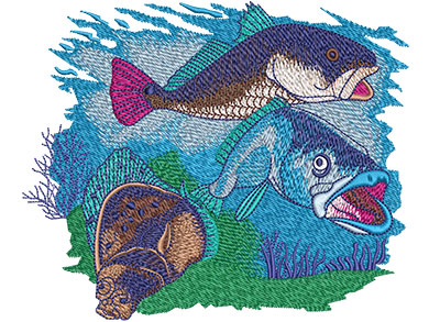 Embroidery Design: Red Speck Flounder Lg 6.03w X 4.99h
