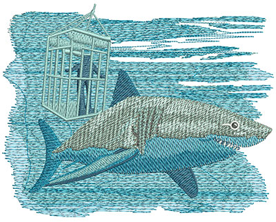 Embroidery Design: Shark Cage Lg 5.94w X 4.64h