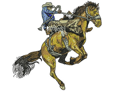 Embroidery Design: Rodeo Old School Lg 5.46w X 5.50h