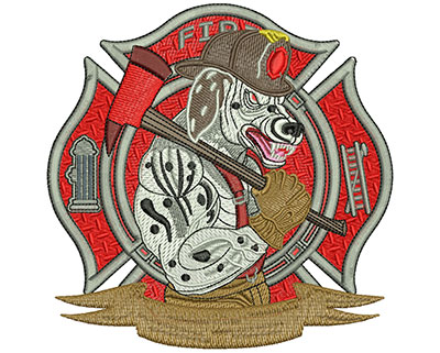Embroidery Design: Fire Fighter Dalmation lg5.52 in x 5..52 in