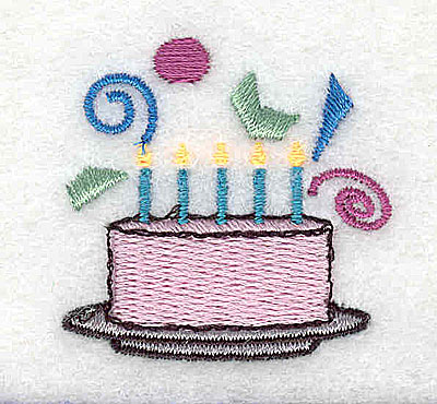 Embroidery Design: Birthday Cake 1.44w X 1.44h