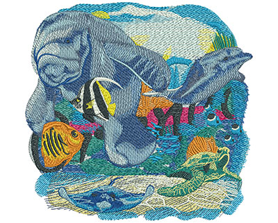 Embroidery Design: Sea Life Orlando Lg 7.98w X 7.67h