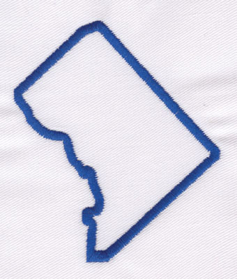 Embroidery Design: District of Columbia Outline3.33" x 2.85"