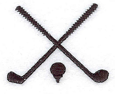 Embroidery Design: Crossed golf clubs and tee 1.87w X 1.50h