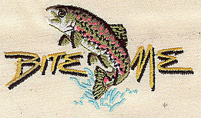 Embroidery Design: Fish Bite Me 3.50w X 2.94h