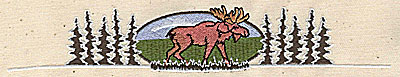 Embroidery Design: Forest scene with moose 7.44w X 1.31h`