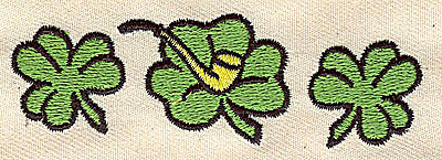 Embroidery Design: Shamrocks and pipe 3.25w X 1.00h