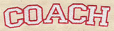 Embroidery Design: Coach text 3.31w X 0.88h