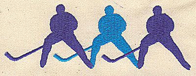Embroidery Design: Hockey Players 4.38w X 1.44h